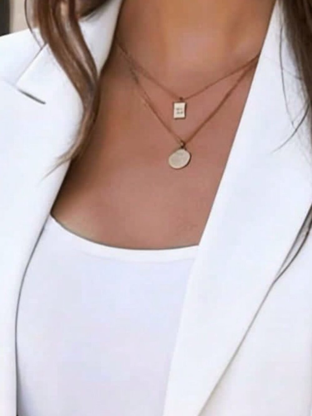 White Elegant Women's Blazer Jacket Long Sleeve Pointed Collar - Picture 4 of 4